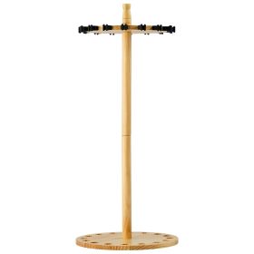 16 Pole Fishing Rod Holder Wood Fishing Rack for Garage Round Floor Stand